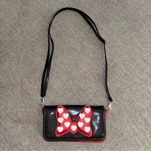 DisneyParks Minnie Mouse bow polka dot, purse wallet, adjustable strap